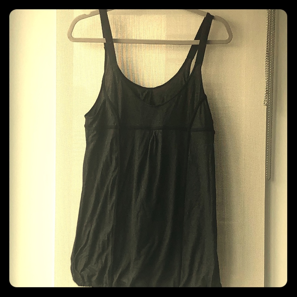 Light weight tank - heathered grey & black piping